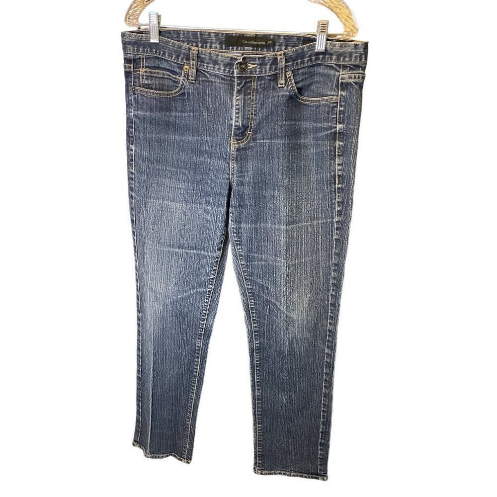 Calvin Klein Y2K Denim Skinny Medium Wash Mid Rise Jeans Sz 14
